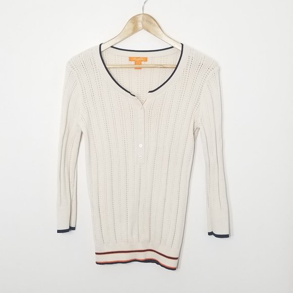 Joe Fresh Tops - 2/15$🔥 Joe Fresh Ivory Ribbed Knit Henley Sweater